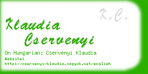 klaudia cservenyi business card